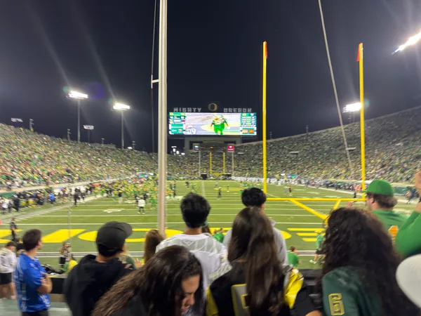 Another view across the goalpost toward the field.