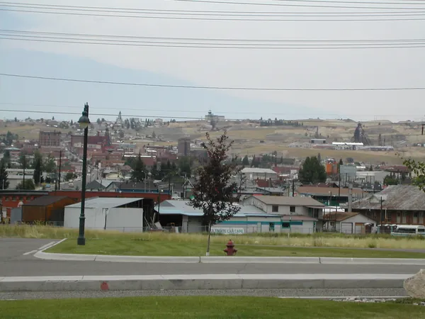 A wider view across the hillside town.