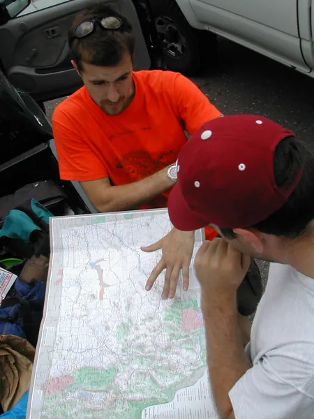 Another close view of the route-planning session.