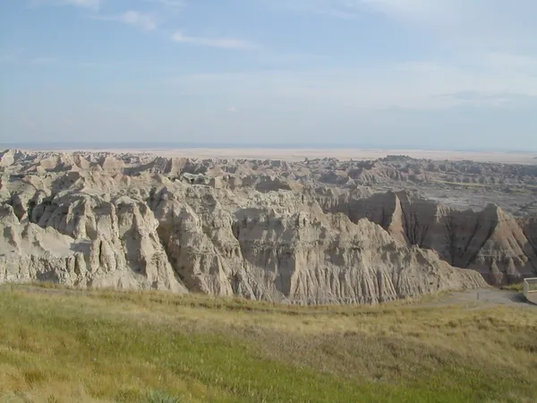 Layered formations across the Badlands.