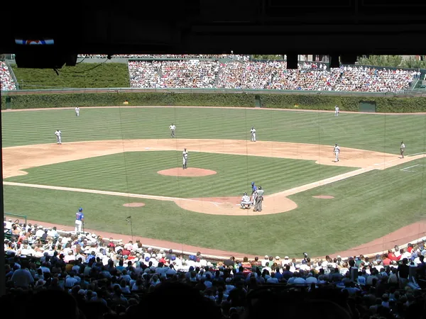 A closer view of the pitcher and batter.