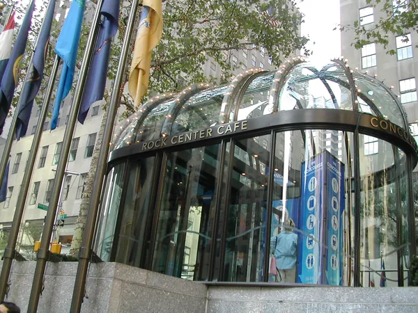 An arched sculpture at Rockefeller Center.