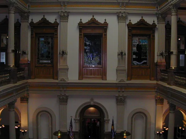 An ornate entrance inside a government building.