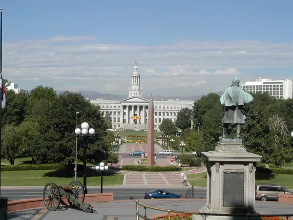The same civic plaza from a slightly lower angle.